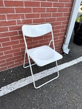 Rara sedia pieghevole vintage Ikea Ted bianca di Niels Gammelgaard anni 70