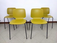 Odo Fioravanti Pedrali Babila Set Sedie 4pz Policarbonato Senape Indoor Outdoor 