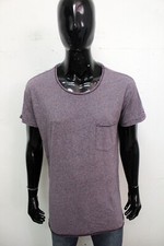 Tommy Hilfiger Maglia Taglia 2XL Uomo T-Shirt Cotone Maglia Logo Maglietta Viola