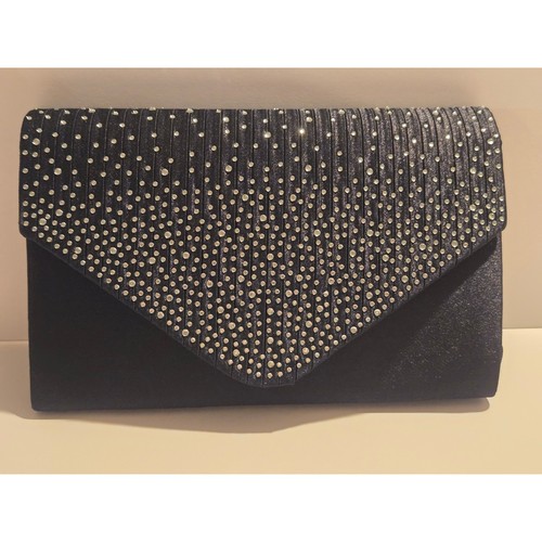 Busta pochette blu navy raso