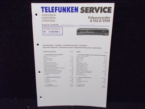 Telefunken servizio manuale - servizio,