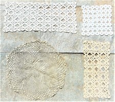 SET 4 VINTAGE HANDMADE COTTON