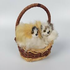 Peluche cucciolo di cane gatto nel Cestino coppia nel cesto idea regalo Casa 