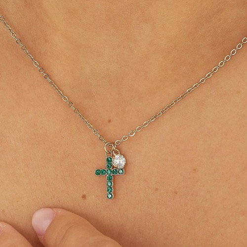 Sagapo collana croce verde - collana,