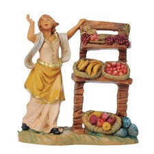 Statuine presepe Pastorella donna con banco frutta Categoria 6,5cm Fontanini (co