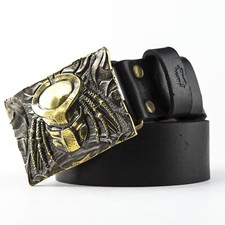 Cintura in pelle con fibbia in