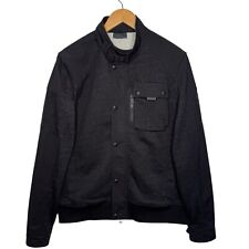 Belstaff Racer Jacket Uomo Vestibilità Large 42 Etichettato XXL Nero Antracite Jersey Bomber