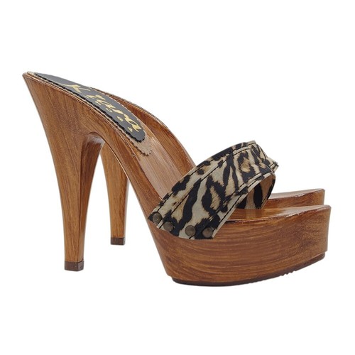 Zoccoli leopardati made in - zoccoli,