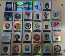 lotto 29 scudetti badge diversi panini euro 2020 swiss pearl edition new