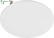 Plafoniera Led Pogliola-s, diametro 50 cm, lampada soggiorno in acciaio e plasti