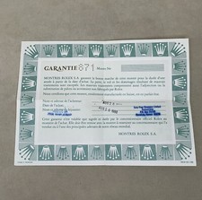 ROLEX WARRANTY WHITE OPEN 1988 FOR DAYTONA 6265 SUBMARINER 5513 NO WRITTEN