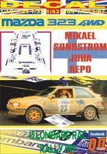 DECAL MAZDA 323 4WD M.SUNDSTROM RAC R. 1989 7th (04)
