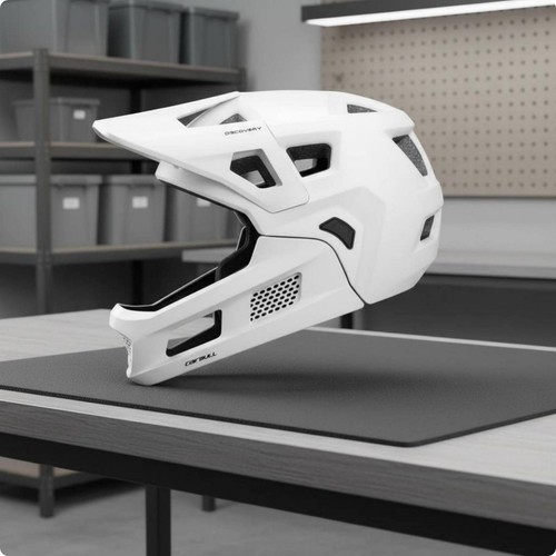Casco downhill con - con, mentoniera
