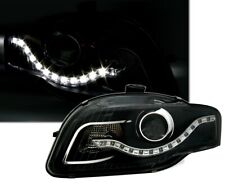 Kit fari neri per Audi A4 B7 con luci diurne a LED ottica LEISTE