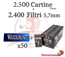 2.500 Cartine Rizla Blu 70 mm