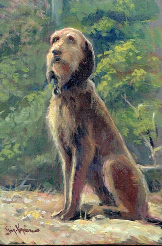 Dipinto olio tavoletta cane - dipinto,