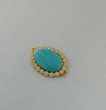 Chiusura fermaglio gancio collana in metallo colore oro azzurro e strass c18