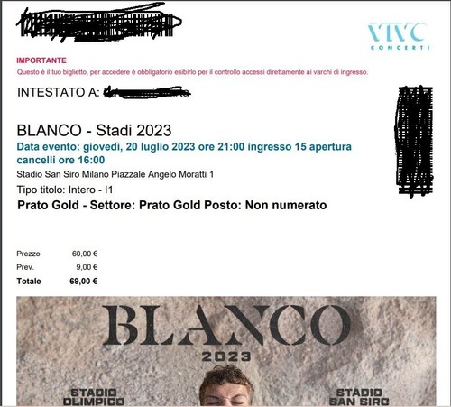 Biglietti ticket concerto - 2,