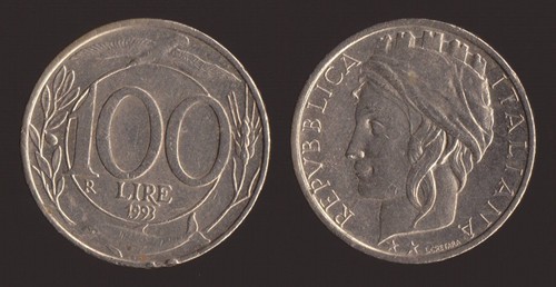 100 lire 1993 turrita italia - 1993,