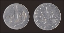 1 LIRA 1958 BILANCIA E