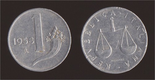 Lira 1958 bilancia - lira, e