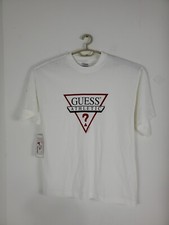 Vintage GUESS Athletic T-Shirt White Deadstock Size Large Made in USA New