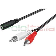 Cavo da 0,20 a 1,5m audio JACK 3,5mm Aux femmina 2 RCA maschio doppio auto hi fi