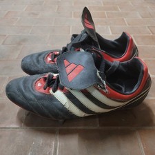 Scarpe calcio ADIDAS PREDATOR 43 1/3 rosso nero Zidane Del Piero 6 tacchetti