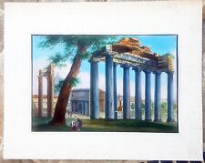 stampa antica Tommaso Cuccioni 1830 colori d'epoca foro romano arco settimio