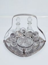 Oliera vintage in acciaio inox e vetro set antica con acetiera sale e pepe