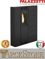 Stufa Pellet Salvaspazio Slim Canalizzabile Palazzetti Violetta 7 7,4 KW Nero