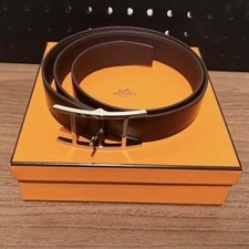 Cintura uomo HERMES marrone nera reversibile in pelle con scatola ottime cond...