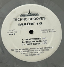 Techno Grooves – Mach 10 12" House Techno Deep House Acid Trance Grey Vinyl 1995