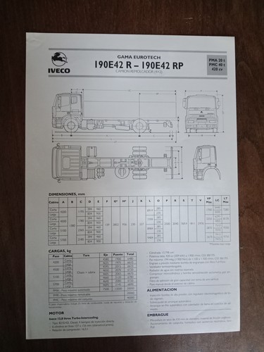 Ficha técnica camion iveco - ficha,