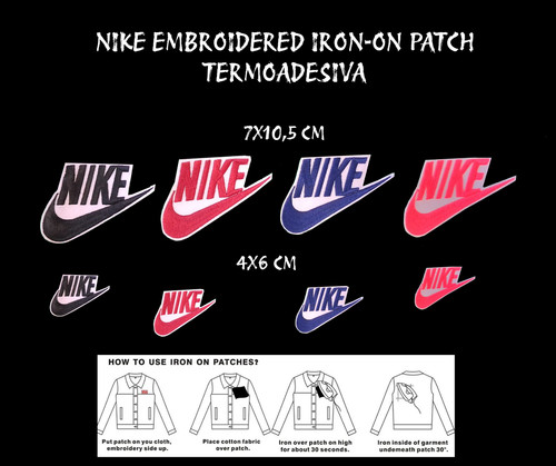 Nike white embroidered iron - embroidered, iron-on