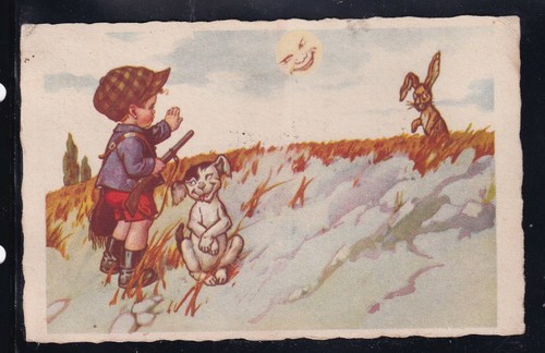 Cartolina bambino cacciatore - bambino,