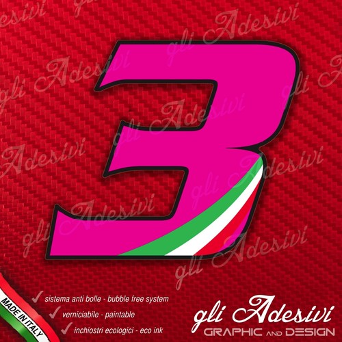 Adesivo stickers numero - 3, moto