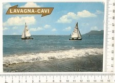 CARTOLINA D'EPOCA LAVAGNA CAVI BARCA A VELA F9478