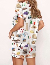 Set Pigiama da Viaggio Italia Roma, Pigiama Donna, Tutte le Taglie, Morbido Comfort