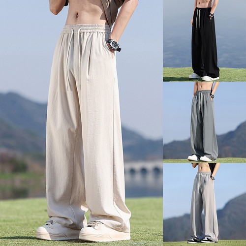 Men casual pants polyester - men's,