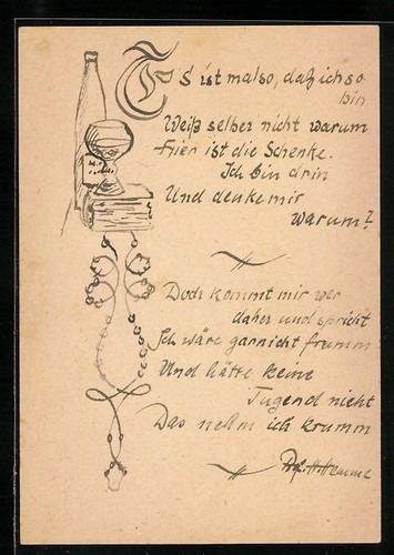 Cartolina artista dipinta - cartolina,