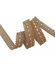 Passamaneria Moda Copripunto Beige Finta Pelle Traforata Riso Alta 2 Cm 2/2cv