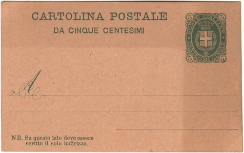 Regno italia c11 1889 intero - c11,
