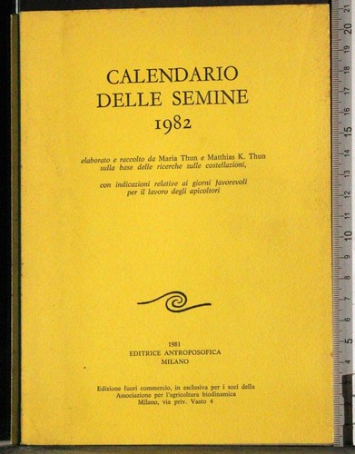 Calendario delle semine 1982 - calendario,