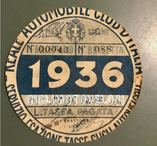 BOLLO RACI 1936 Tassa di Circolazione MOTO GUZZI Sport Mas Gilera BIANCHI Sertum