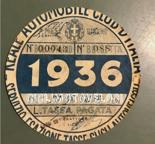 Bollo raci 1936 tassa - tassa, di