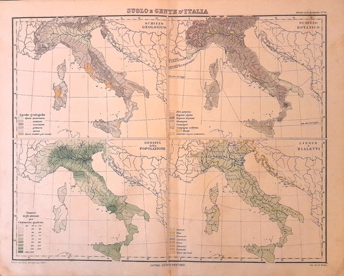 Carta geografica antica italia - geografica,