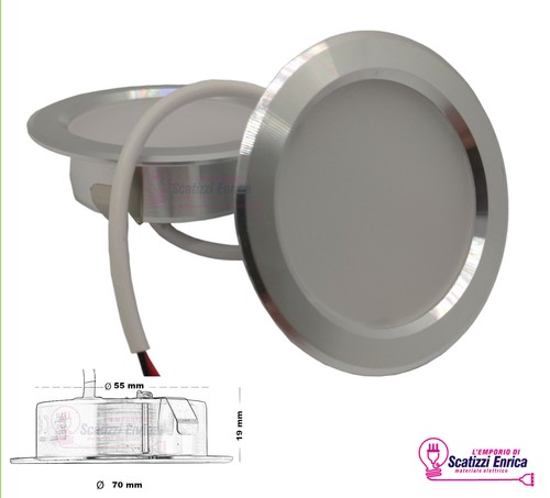 Faretto led incasso slim - led, 3w