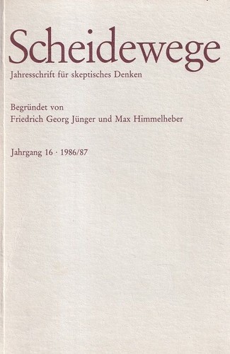 Scheidewege jahrgang - jahrgang, 16