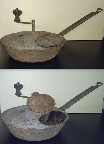 Antica padella tostatrice per